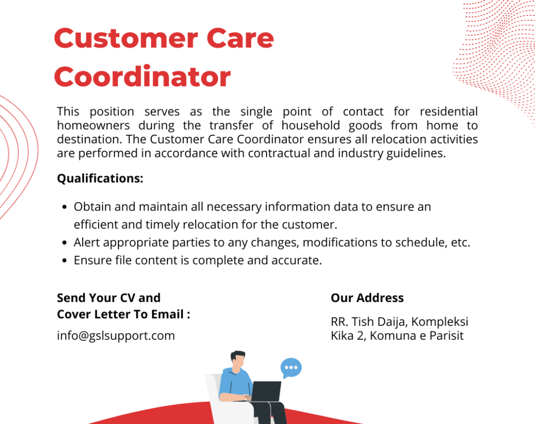 customer care coordinator career GSL Enterprise Support