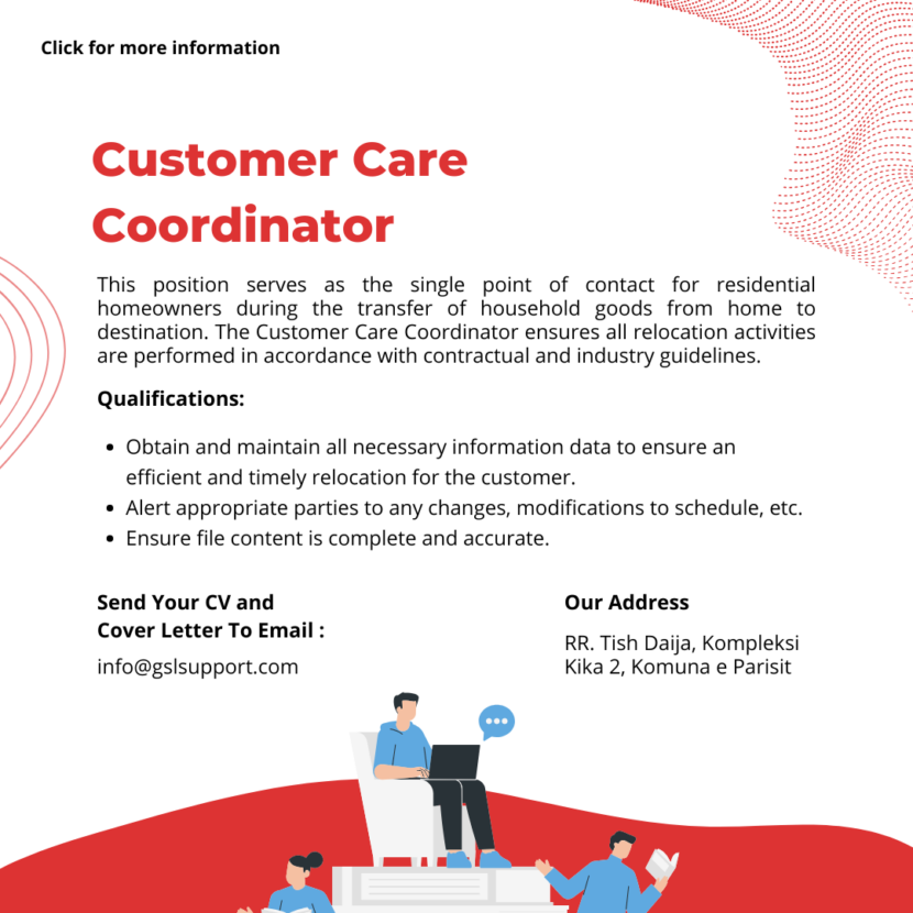 customer care coordinator career GSL Enterprise Support