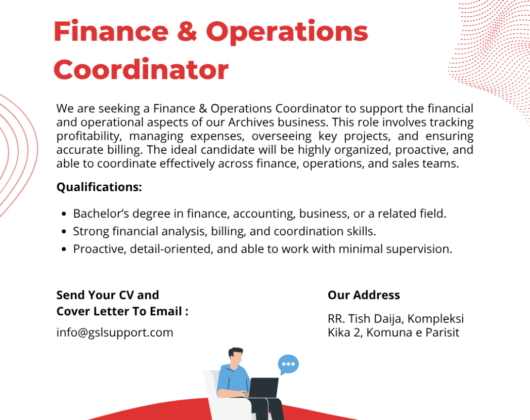 finance operations coordinator job GSL Enterprise Support