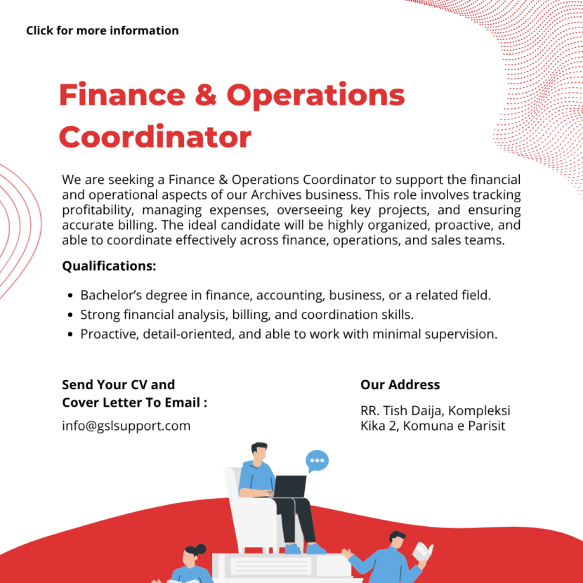 finance operations coordinator job GSL Enterprise Support