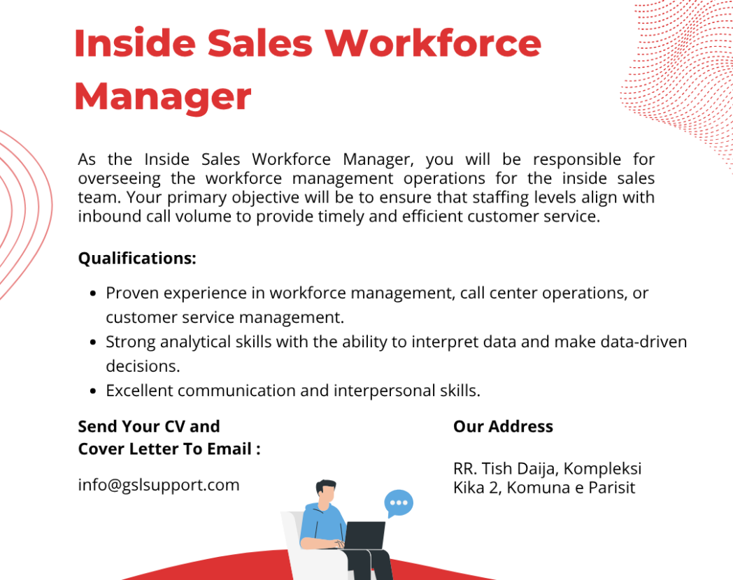 inside sales workforce manager job GSL Enterprise Support