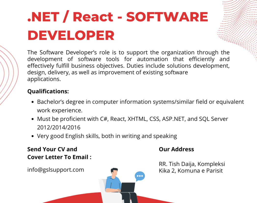 software developer job GSL Enterprise Support Albania